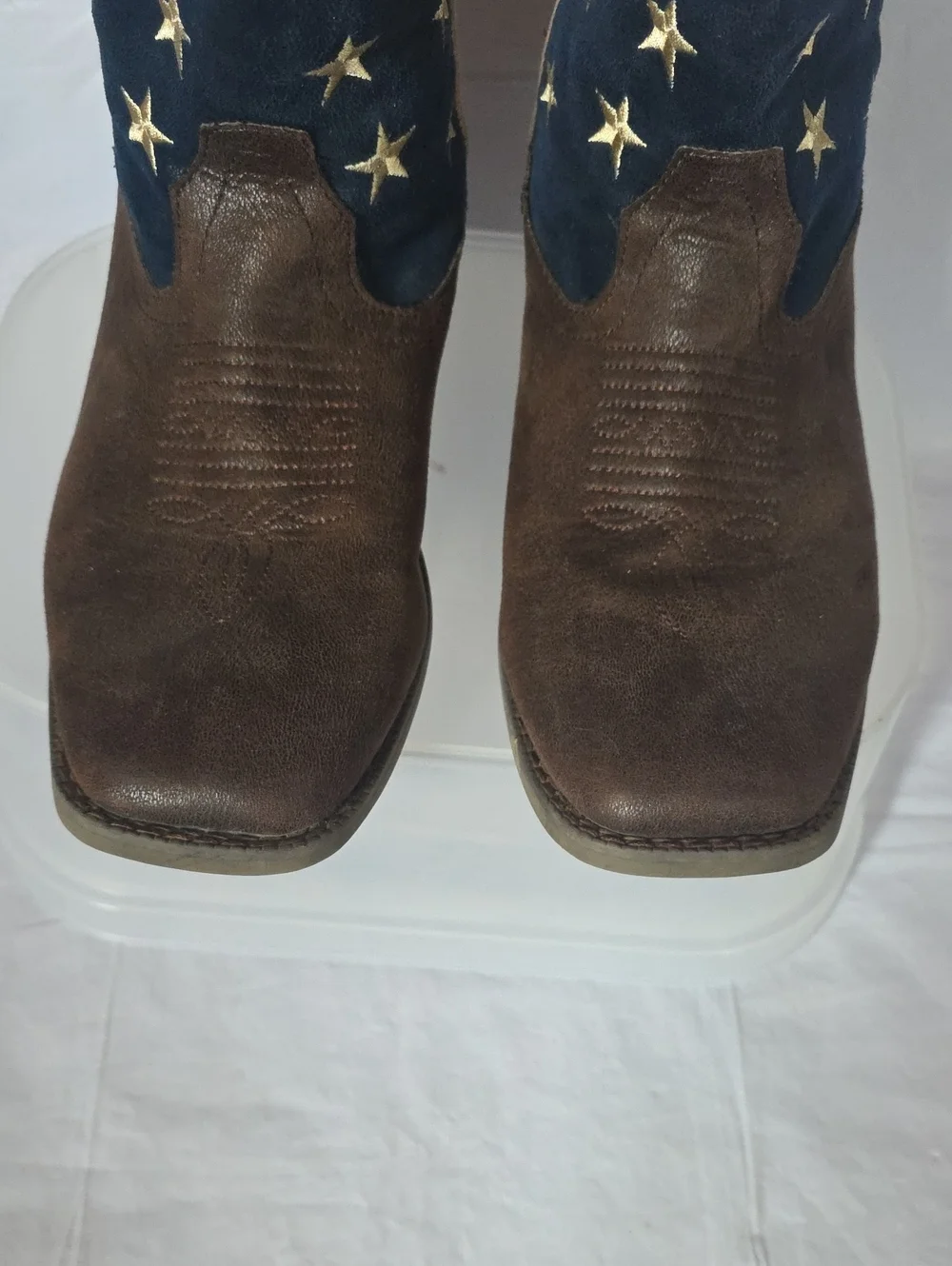 Roper Men's American Patriot Faux Leather Square Toe Boots 9.5